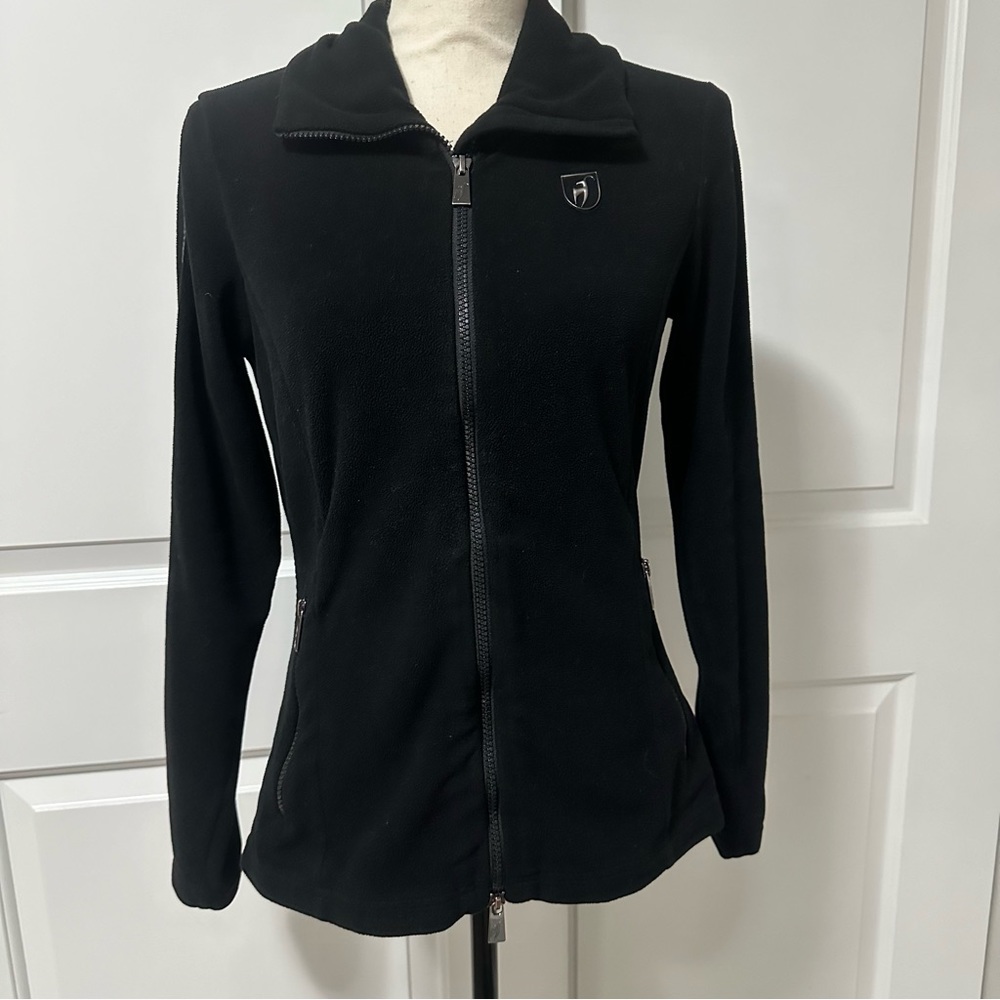 Toni Sailer fleece full zip black jacket black size 38